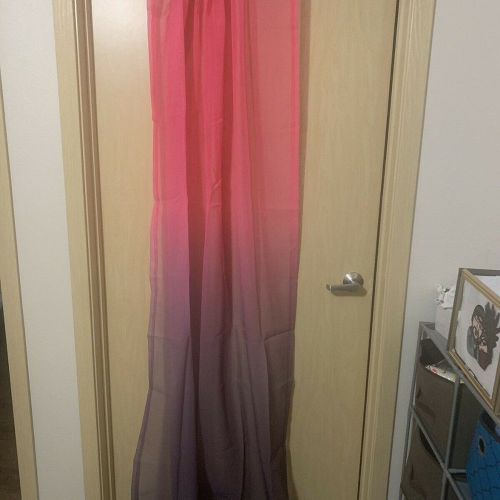 pink/purple ombre sheer curtains